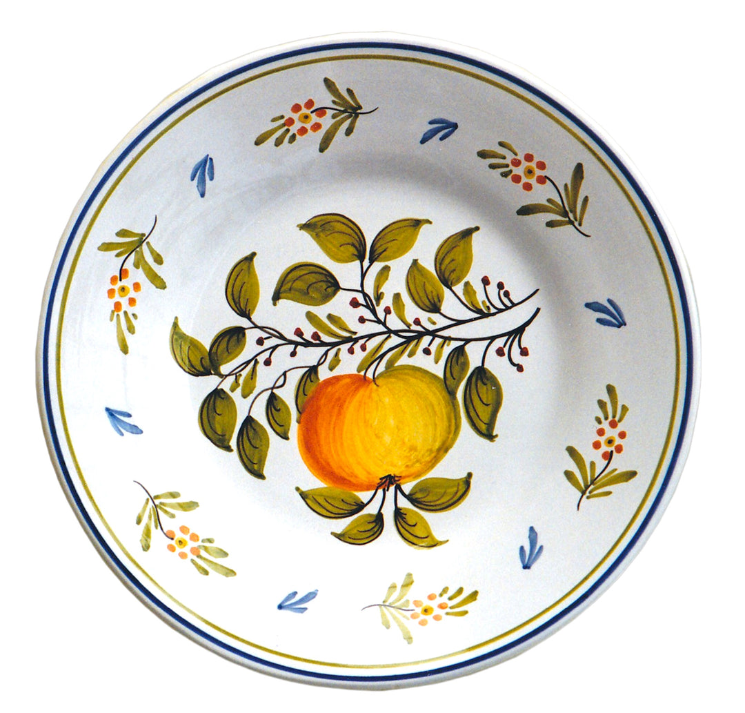 Plain Rim plate with Antique Fruits 75 hand painted decoration