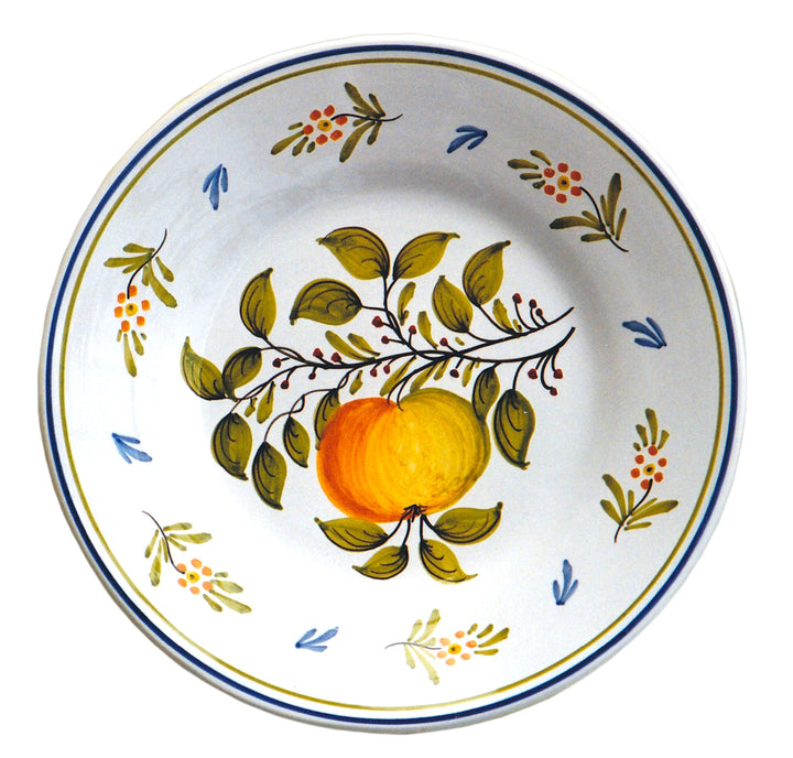Plain Rim plate with Antique Fruits 75 hand painted decoration