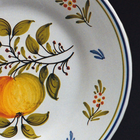 Plain Rim plate with Antique Fruits 75 hand painted decoration