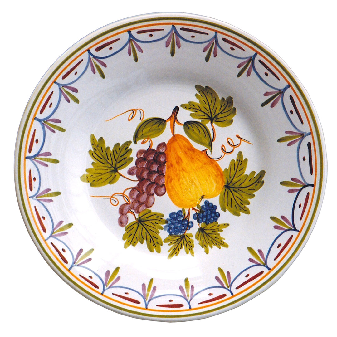 Plain Rim plate with Antique Fruits 76 hand painted decoration