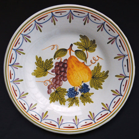 Plain Rim plate with Antique Fruits 76 hand painted decoration