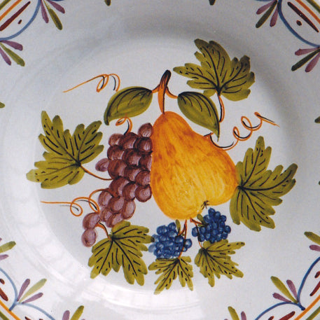 Plain Rim plate with Antique Fruits 76 hand painted decoration