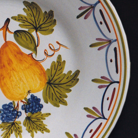Plain Rim plate with Antique Fruits 76 hand painted decoration