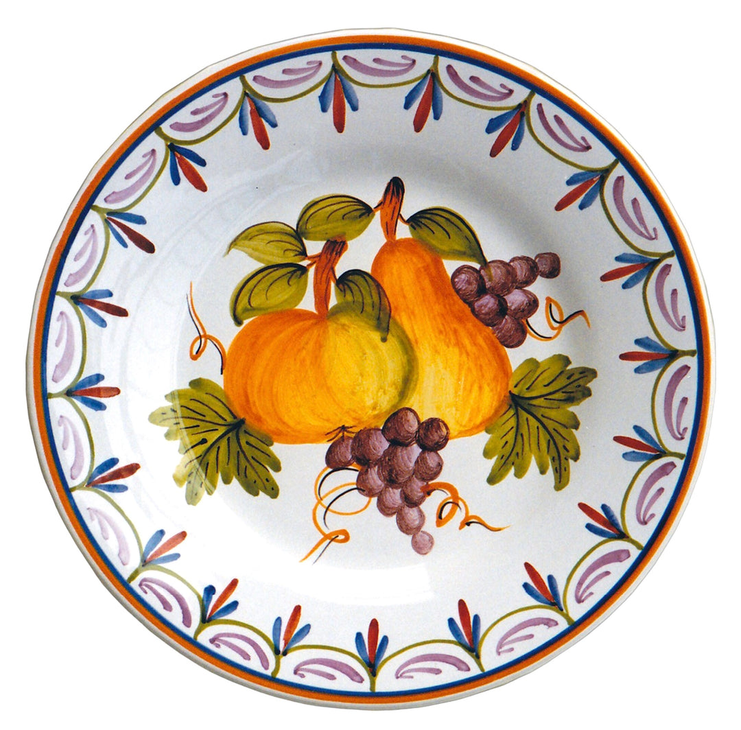 Plain Rim plate with Antique Fruits 77 hand painted decoration