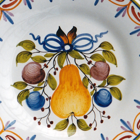 Plain Rim plate with Antique Fruits 78 hand painted decoration