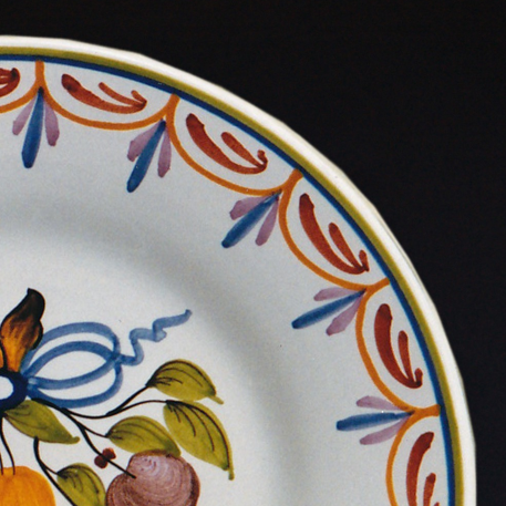 Plain Rim plate with Antique Fruits 78 hand painted decoration