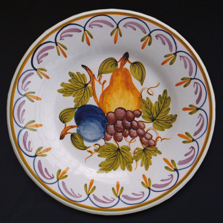 Plain Rim plate with Antique Fruits 79 hand painted decoration