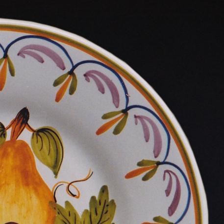 Plain Rim plate with Antique Fruits 79 hand painted decoration