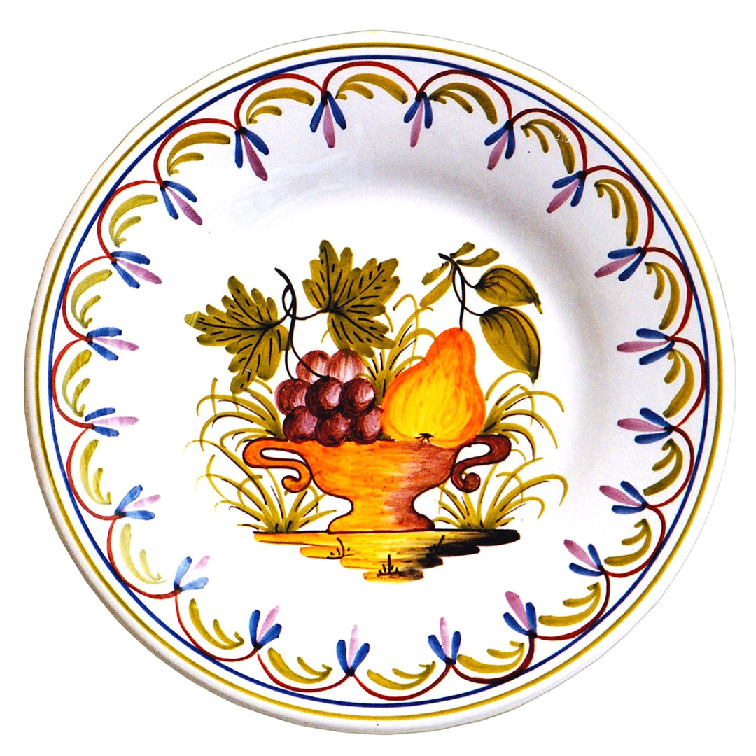 Plain Rim plate with Antique Fruits 80 hand painted decoration