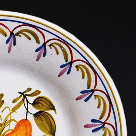 Plain Rim plate with Antique Fruits 80 hand painted decoration