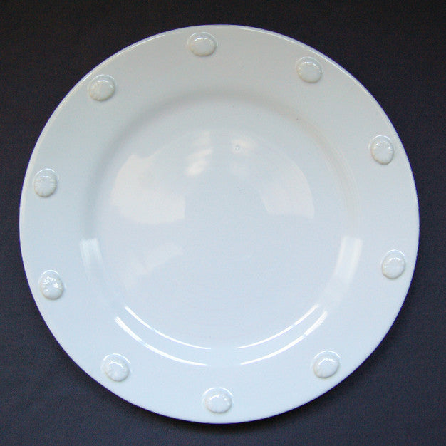Plain Rim plate with Pastille motif in white