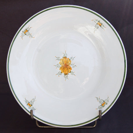Plain Rim plate with Romantique 7 Orange Green hand painted decoration