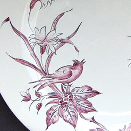 Plain Rim plate with St-Omer prune hand painted decoration