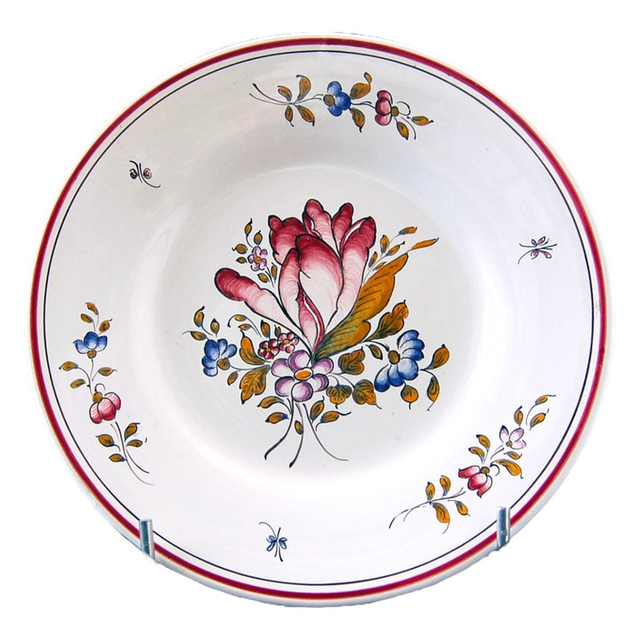 Plain Rim plate with Strasbourg Fleurs 6 hand painted decoration