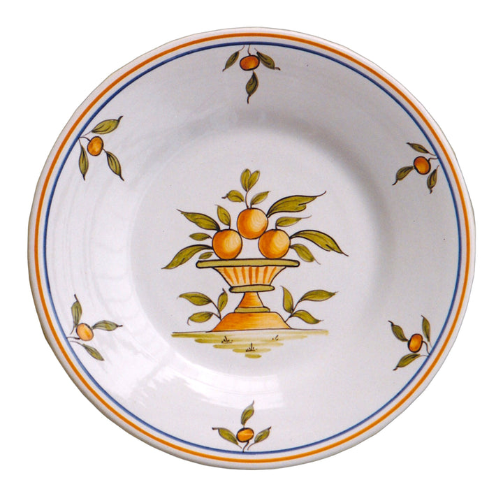 Plain Rim plate with hand painted decoration Moustiers 1