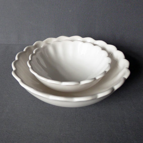 Round Feston Pouplard Plain bowl in white