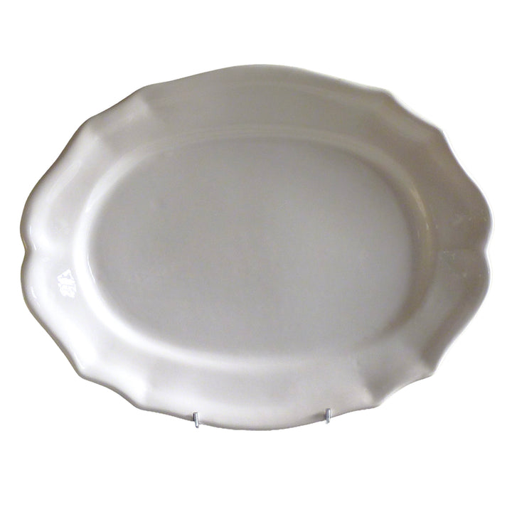 Scalloped Edge Oval Feston serving plate in white