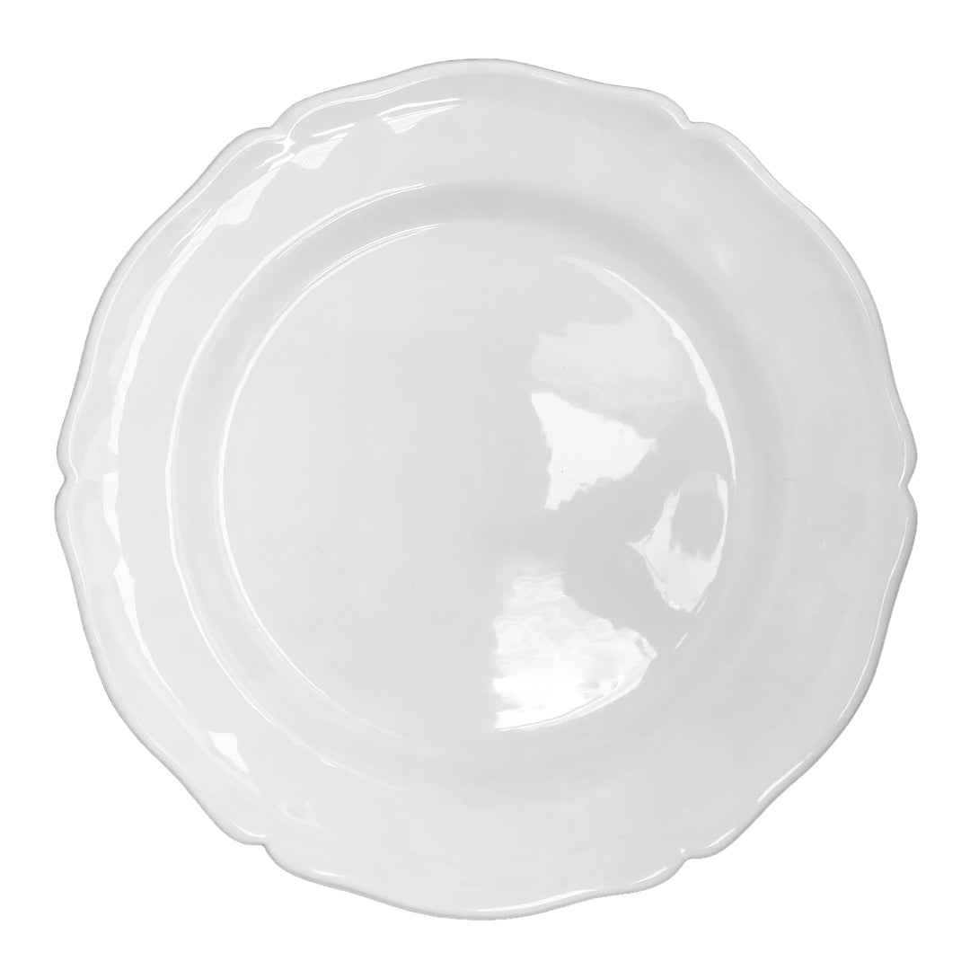 Scalloped Edge Round Feston serving plate in white