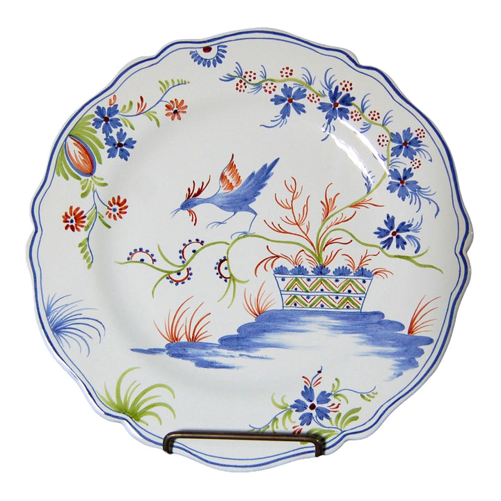 Scalloped Edge Round Feston serving plate with La Rochelle polychrome decor