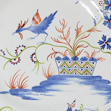 Scalloped Edge Round Feston serving plate with La Rochelle polychrome decor