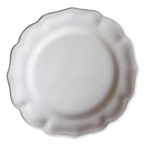 Scalloped edge Double Feston Louis XVI plate in white