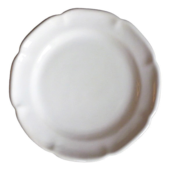 Scalloped edge Feston Louis XVI plate in white