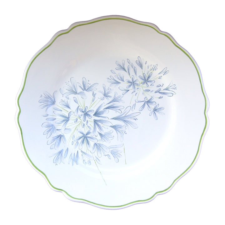 Scalloped edge Feston plate with Agapanthus hand painted decoration