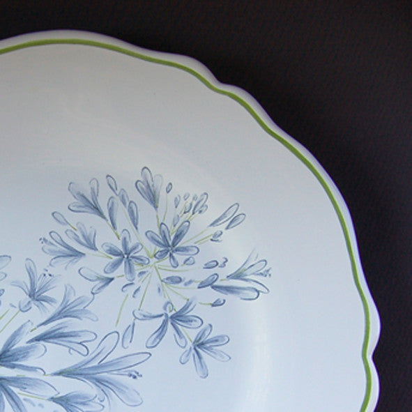 Scalloped edge Feston plate with Agapanthus hand painted decoration