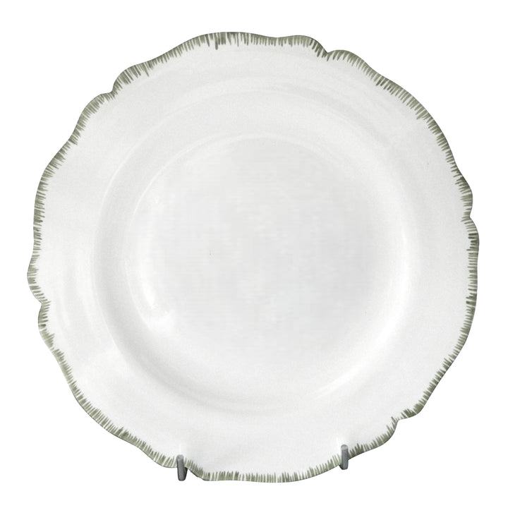 Scalloped edge Feston plate with hand painted brushwork edge decoration