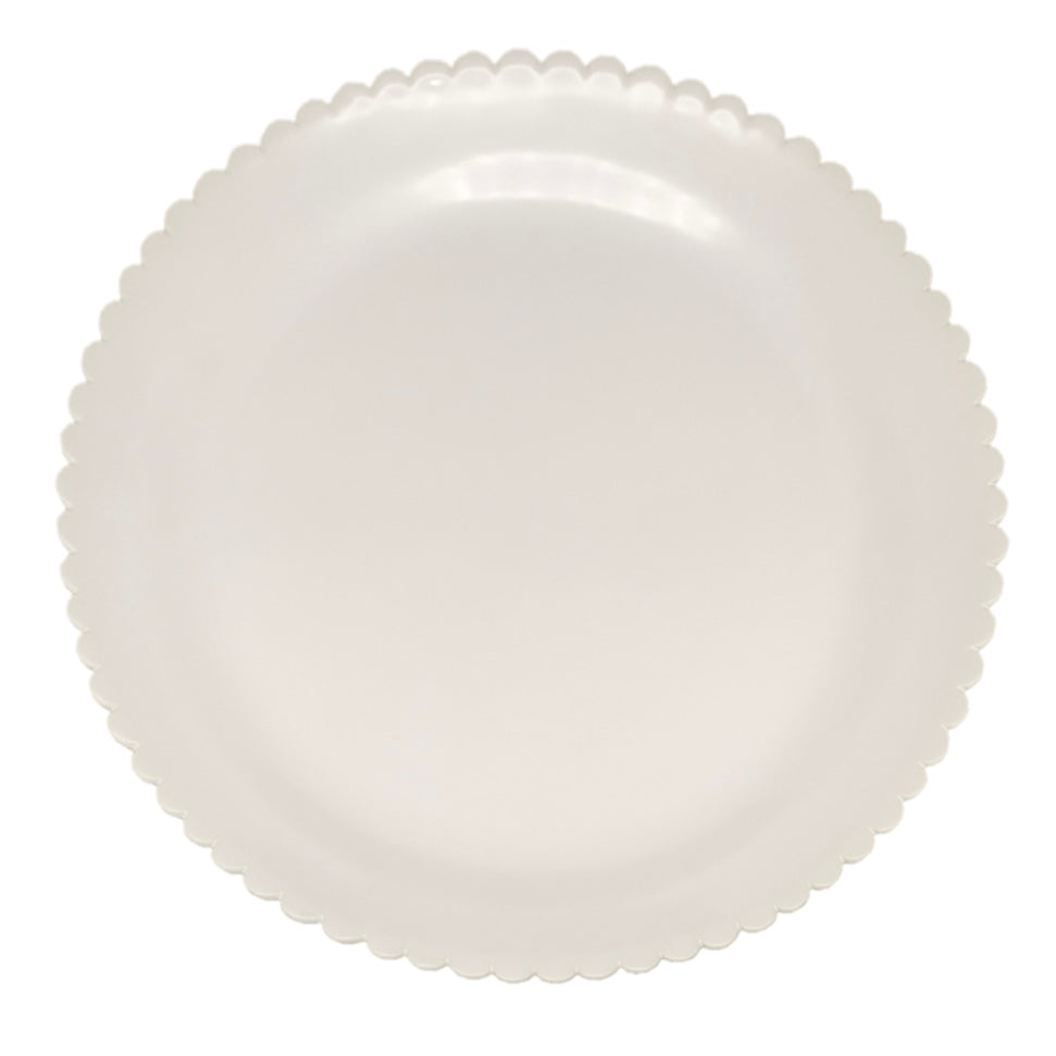 Small Scallop Bourg-Joly Pleine round serving plate in white