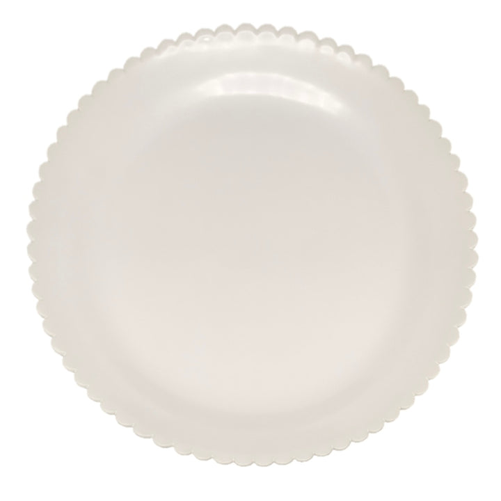 Small Scallop Bourg-Joly Pleine round serving plate in white