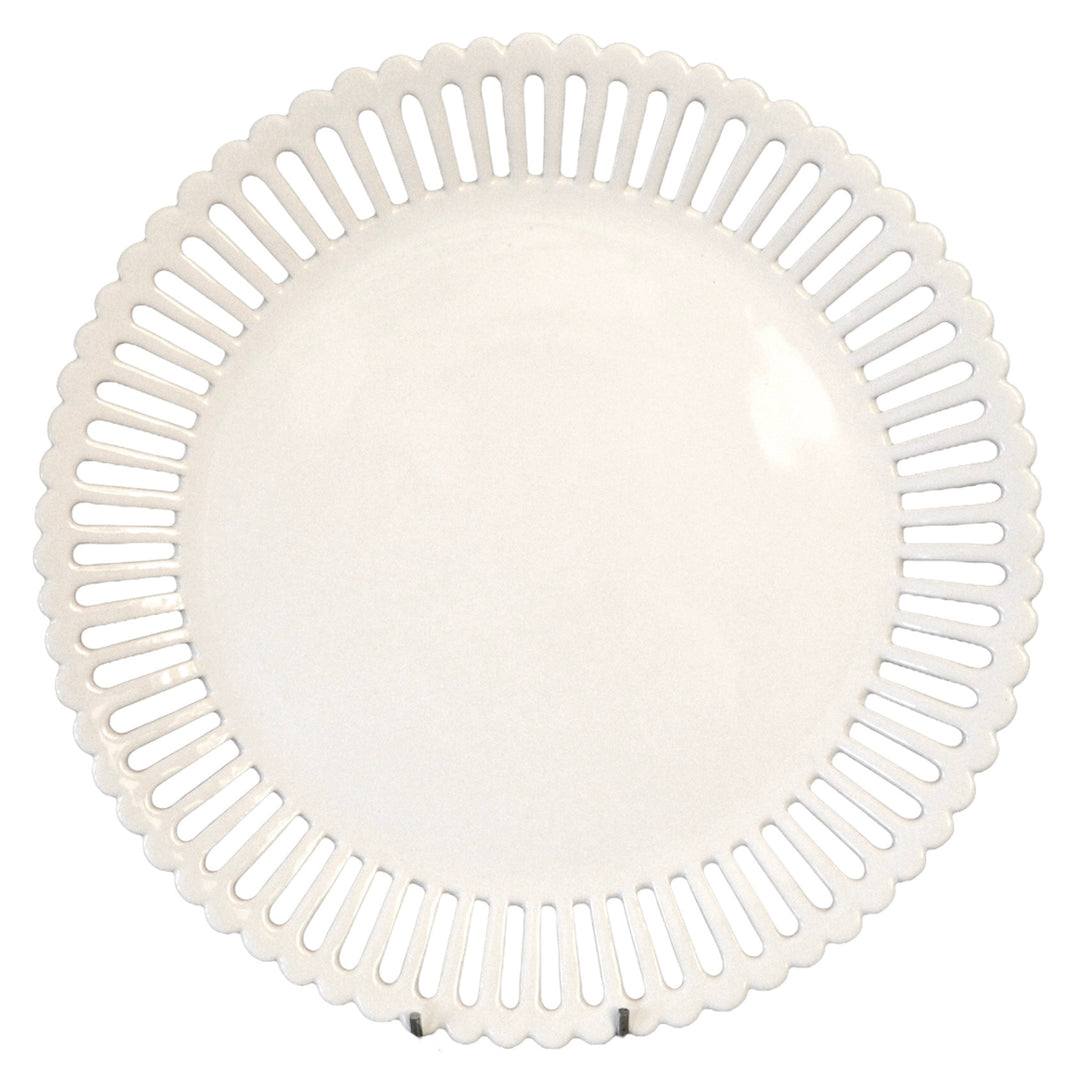 Straight openwork Bourg-Joly serving platter in white