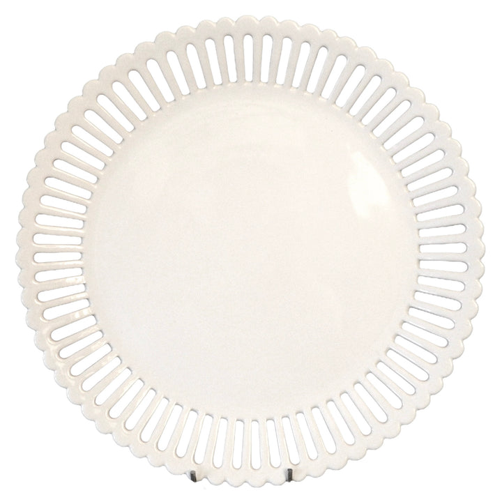 Straight openwork Bourg-Joly serving platter in white