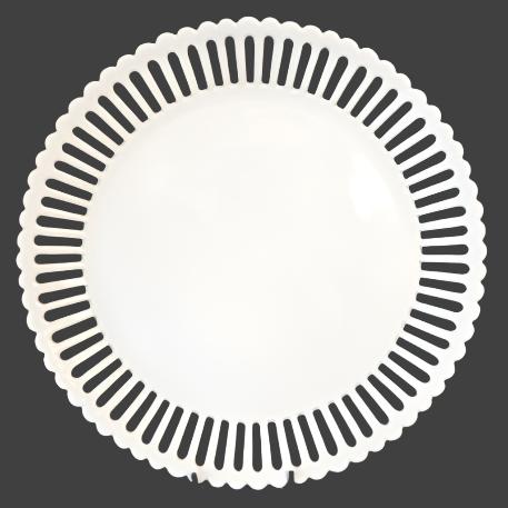 Straight openwork Bourg-Joly serving platter in white