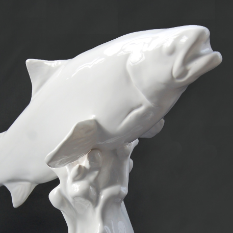 White Truite sur socle Pouplard