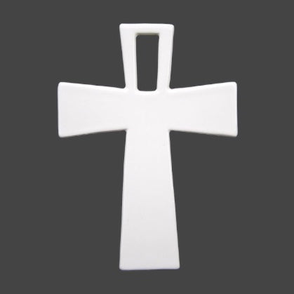 Handmade White Earthenware Openwork Straight Cross