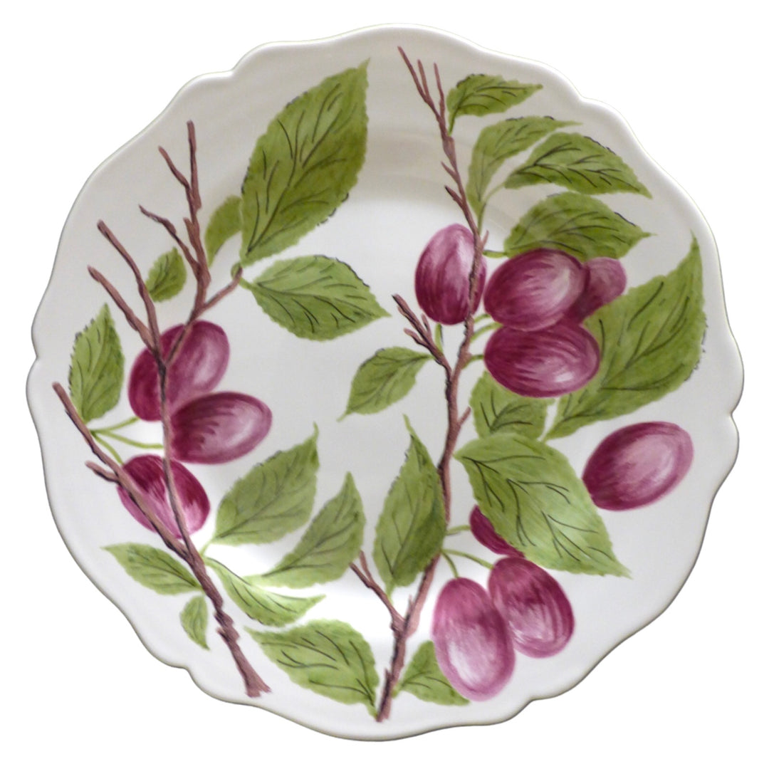 Feston Plate with hand painted Pouplard Prune decoration