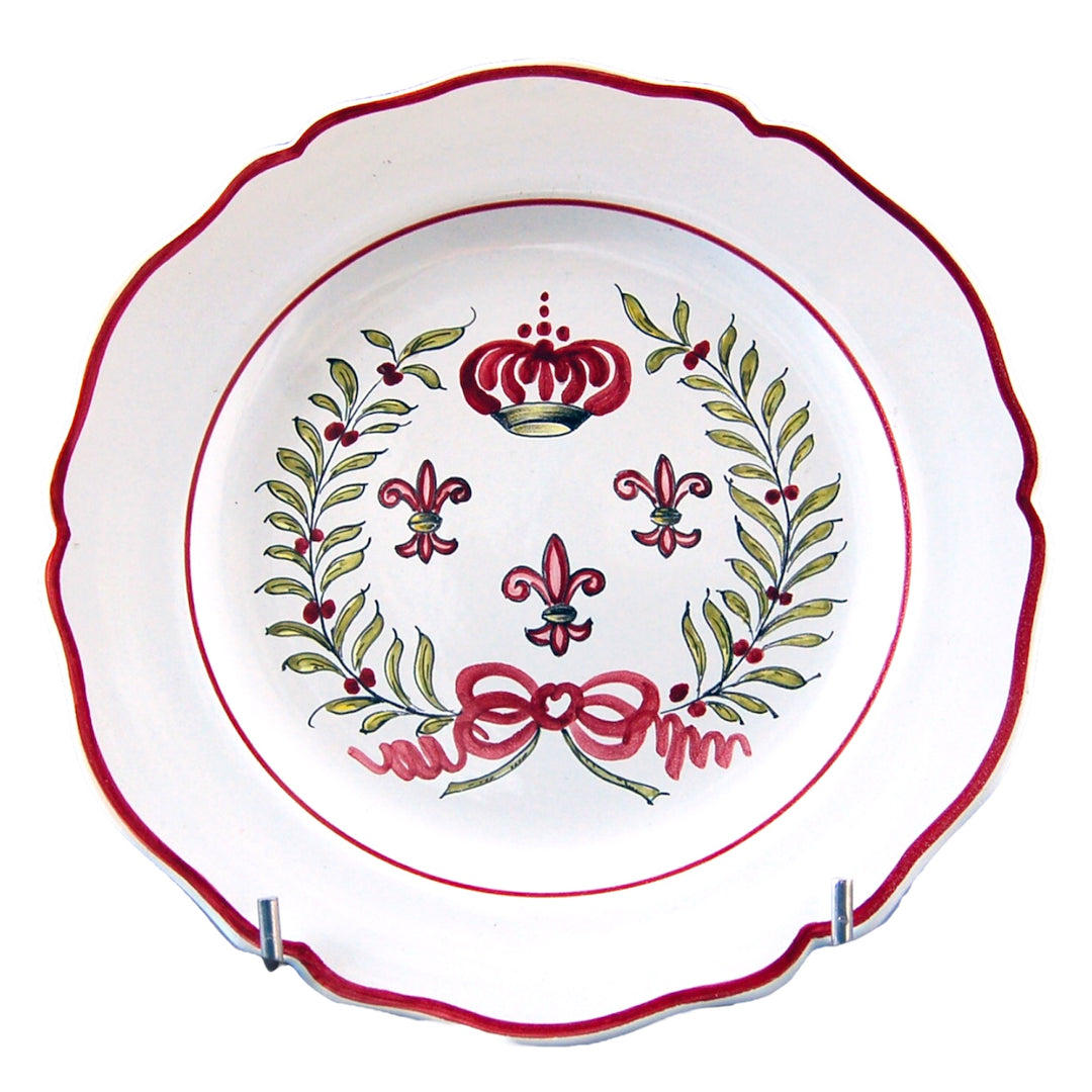 Feston plate with hand painted Strasbourg Couronne decoration