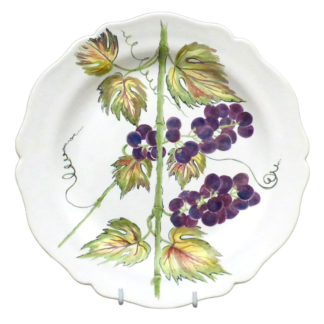 Feston Plate with hand painted Pouplard Raisin decoration