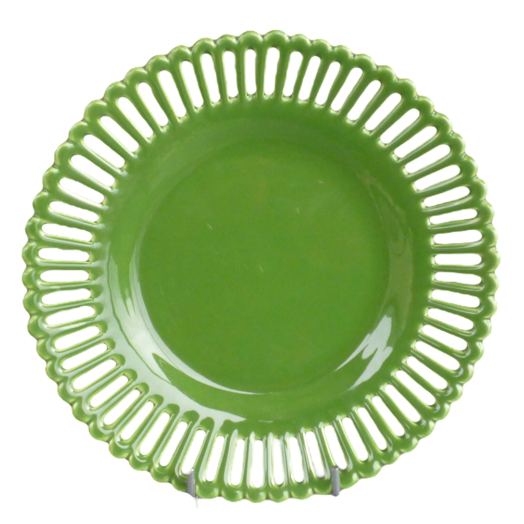 Openwork Bourg-Joly plate in Green glaze