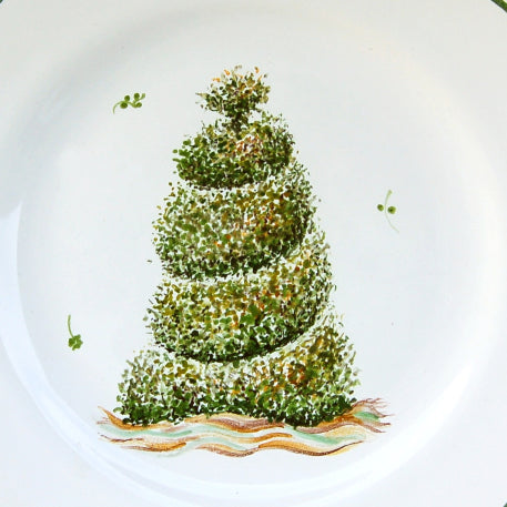 Feston plate with Topiaire 1 hand painted decoration