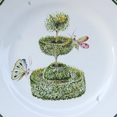 Feston plate with Topiaire 3 hand painted decoration