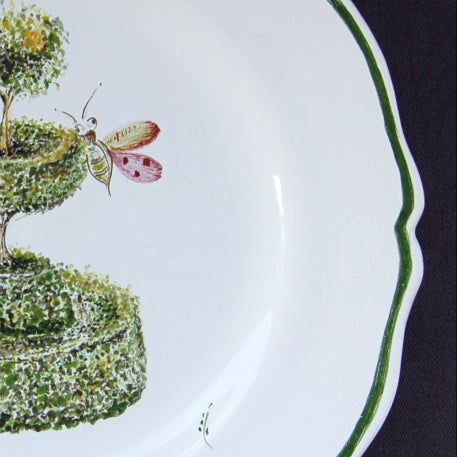 Feston plate with Topiaire 3 hand painted decoration