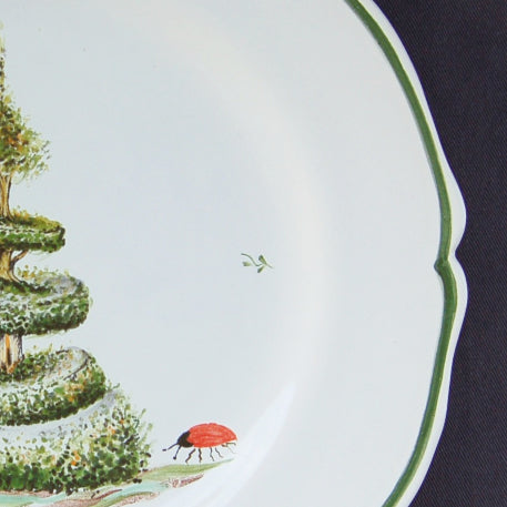 Feston plate with Topiaire 4 hand painted decoration