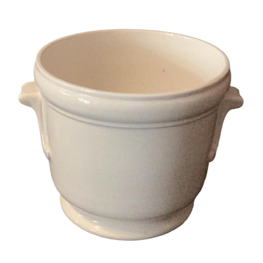 White earthenware Antique handles planter