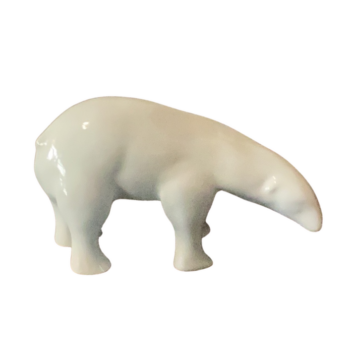 Ours Pouplard en faïence blanche