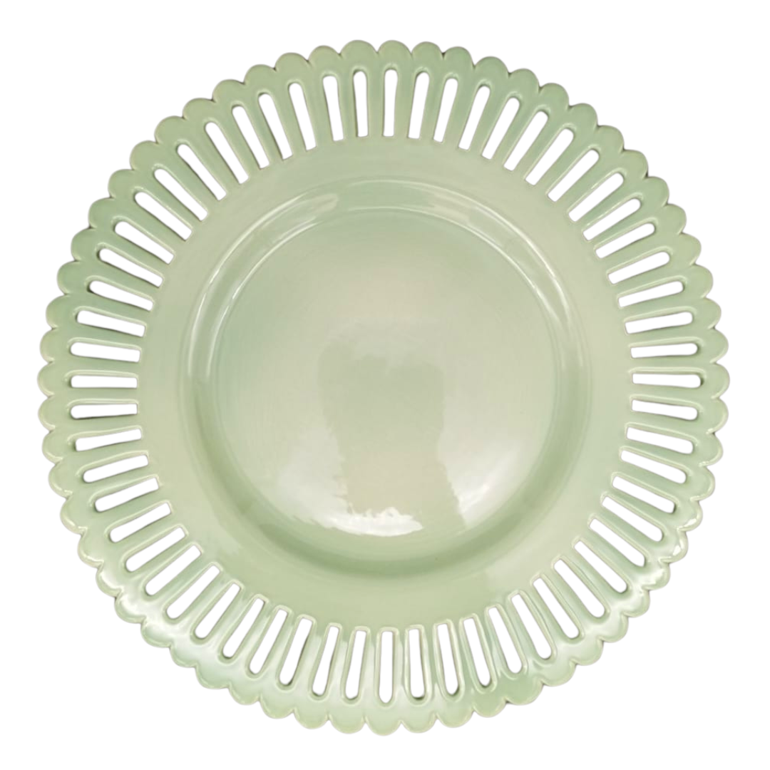 Bourg-Joly openwork plate in Sage Green 