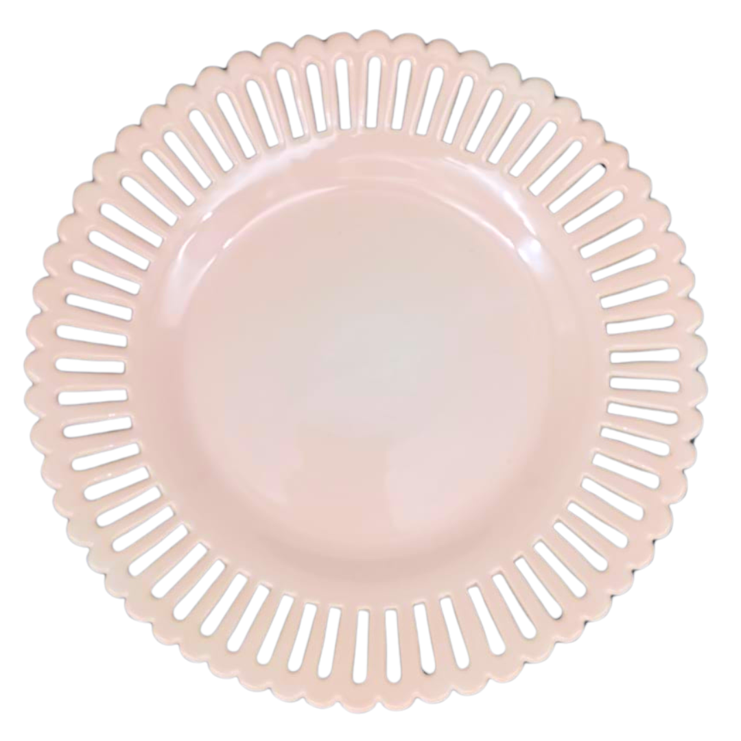 Bourg Joly openwork plate in Pink Glaze