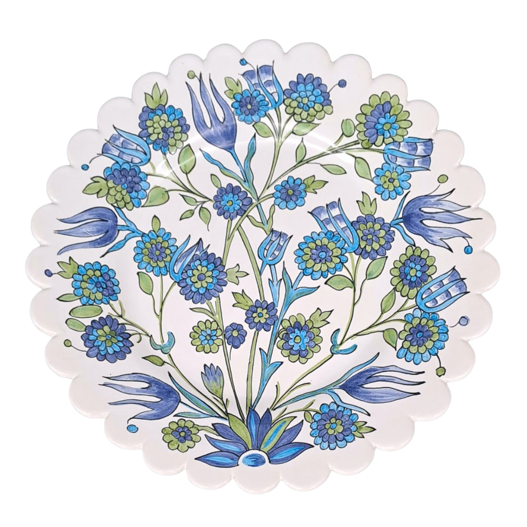 Chevet Pleine plate with hand painted Iznik decoration