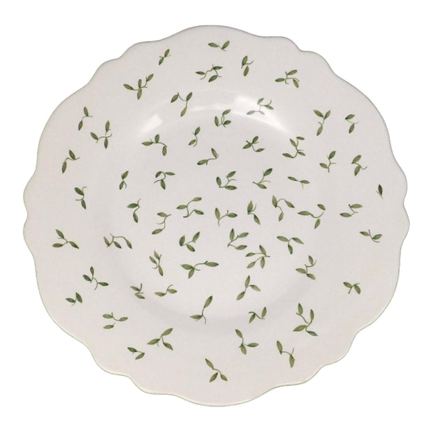 Hand Painted Feston plate with Semis little leaf motif